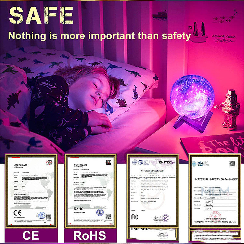 3D Moon Lamp – Magical LED Night Light for Cozy Rooms