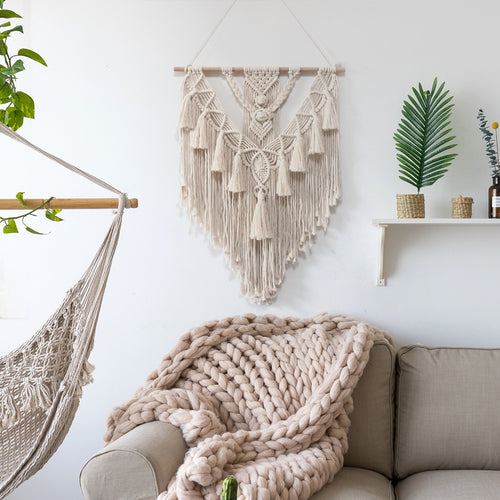 Boho Macrame Wall Hanging – Handmade Woven Room Decor