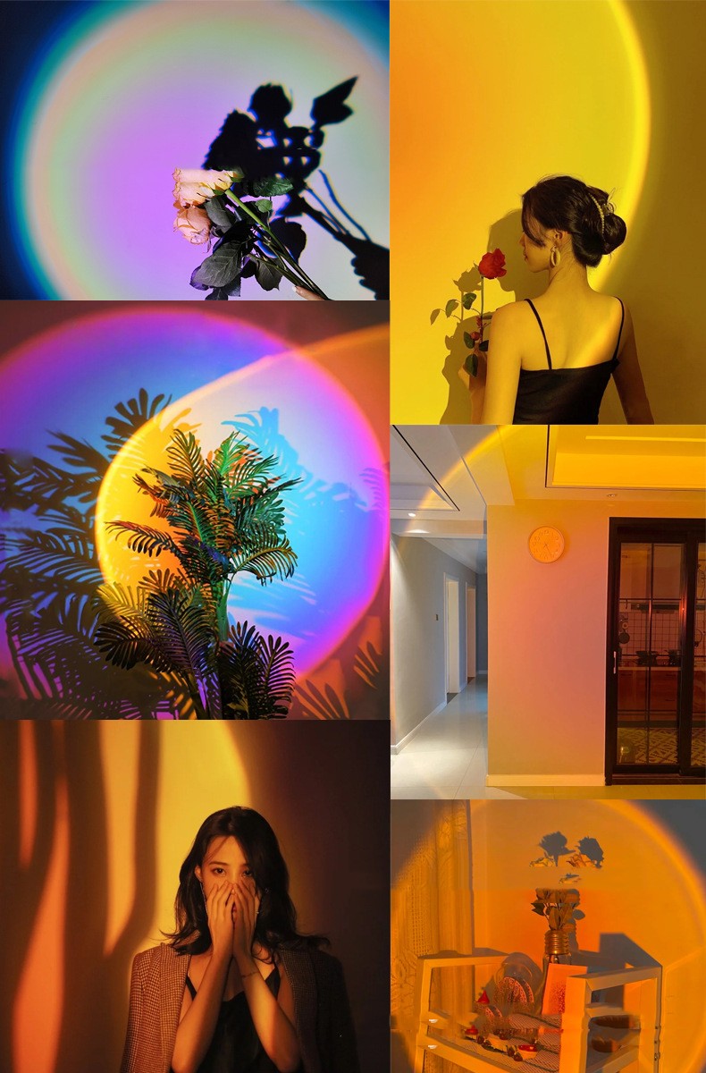 Smart Sunset Projection Lamp with Voice Control Mood Lighting