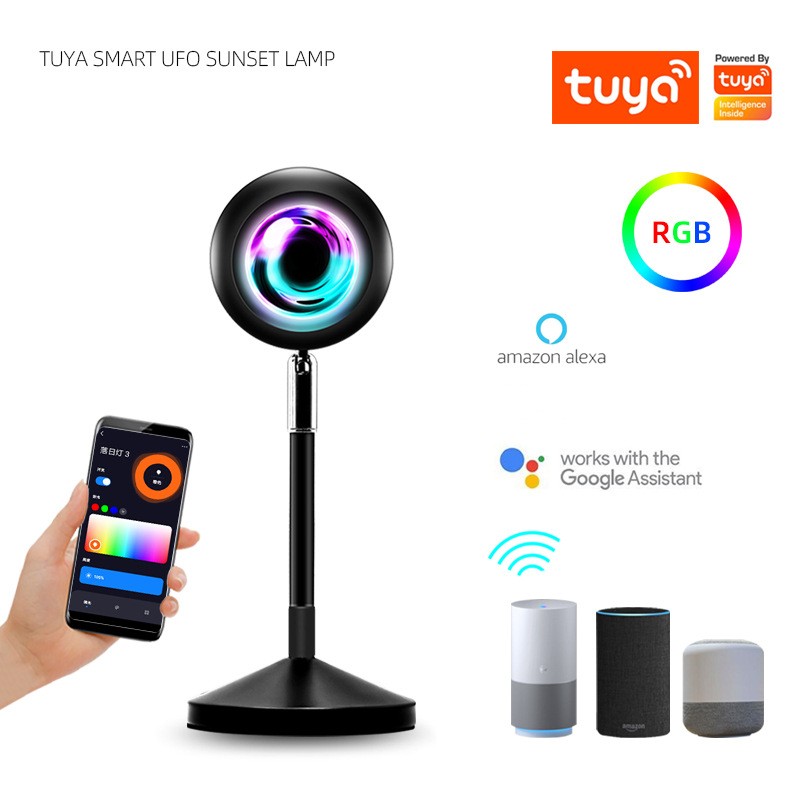 Smart Sunset Projection Lamp with Voice Control Mood Lighting