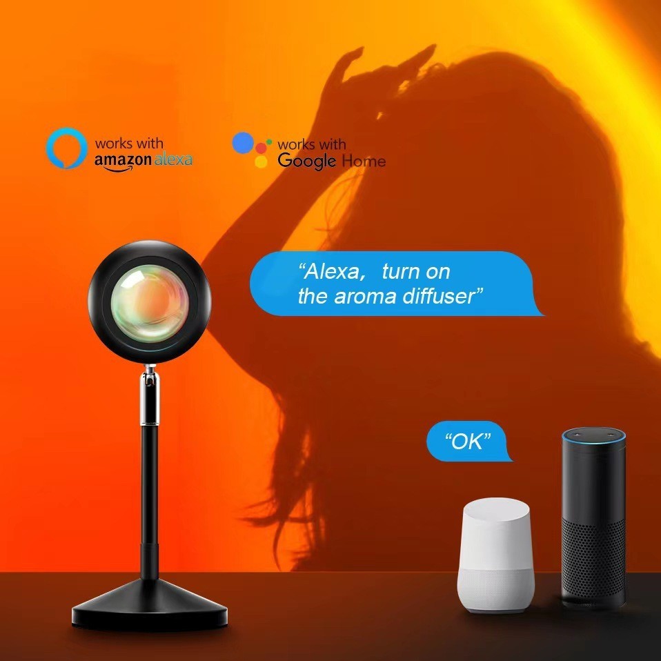 Smart Sunset Projection Lamp with Voice Control Mood Lighting